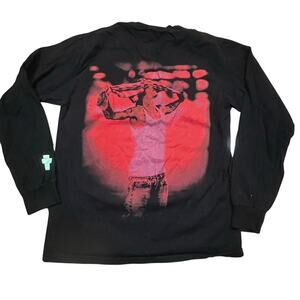 Justin Bieber Crawl Justice Graphic 2021 Black Long Sleeve Crew Tee Women M